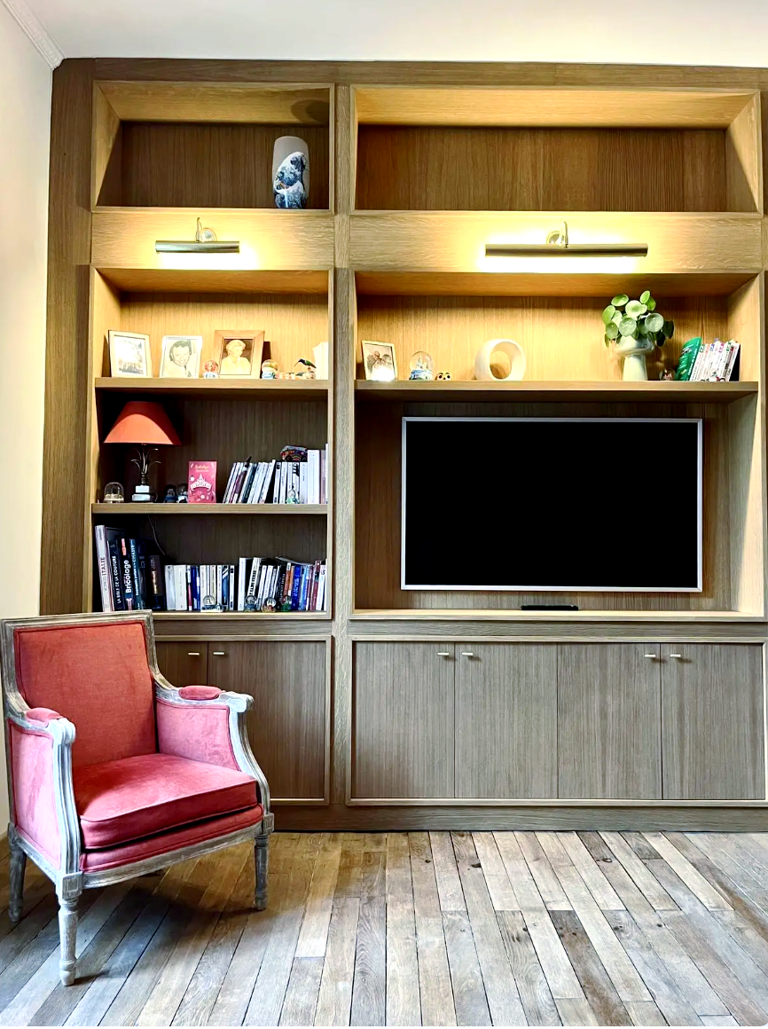 Bibliothèque sur mesure chêne