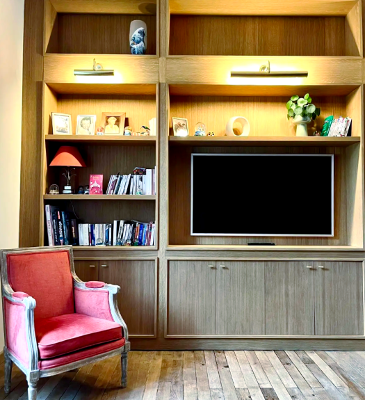 Bibliothèque sur mesure chêne